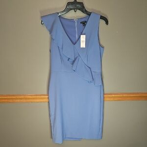 Ann Taylor Asymmetrical Blue Dress